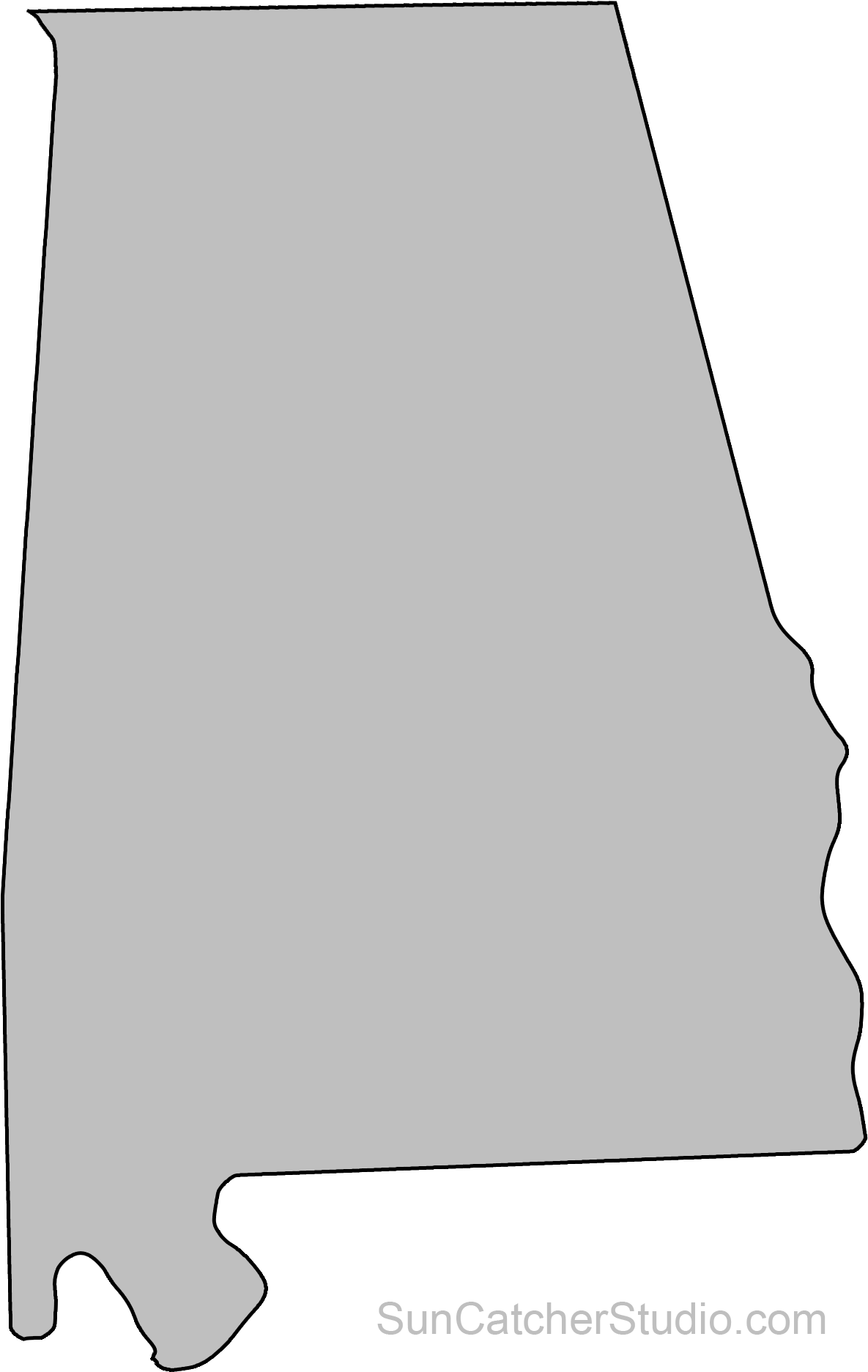 Banner Stock Outline Pattern Png Pixels - Shape Of Alabama (1332x1930), Png Download