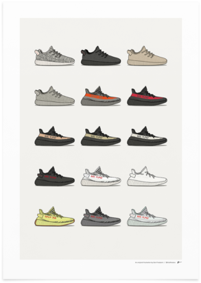 Yeezy 350 Collection - Yeezy 350 Plakat (360x481), Png Download