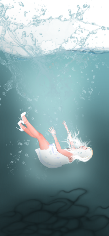 Ocean Drownin Falling Ts4 Edit Ts4 Edits Starsign Aquarius - Underwater (347x750), Png Download