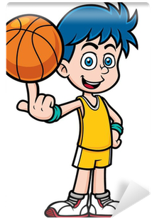 Vector Illustration Of Cartoon Basketball Player Wall - Imagenes Animadas De Basquetbol (400x400), Png Download