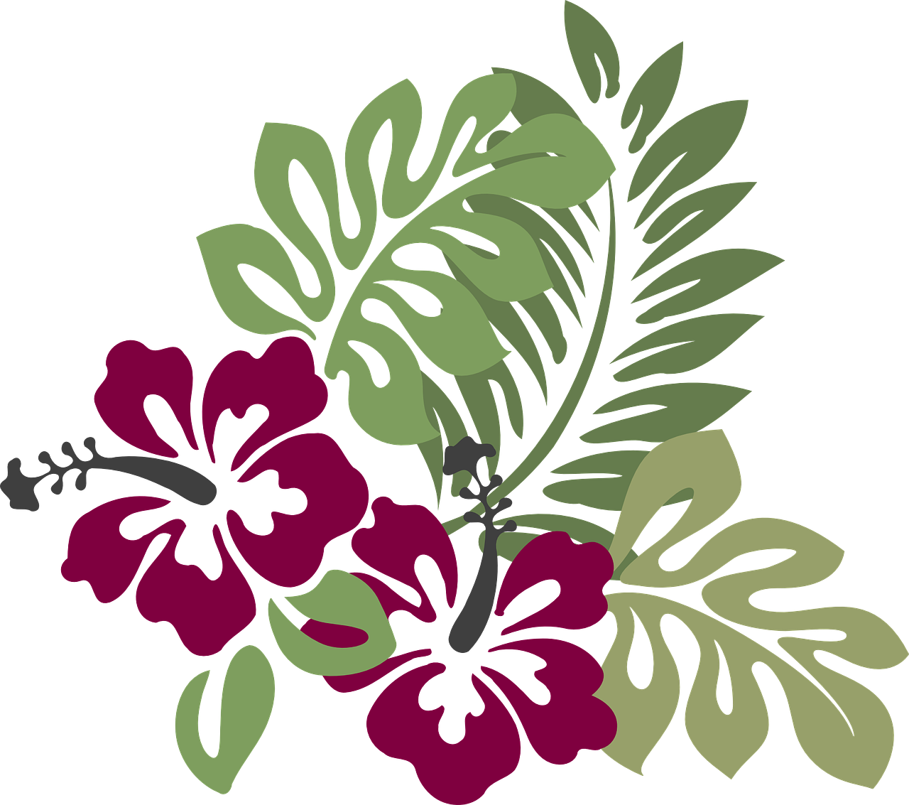 Hawaii Hawaiian Clipart - Hawaiian Flower Throw Blanket (813x720), Png Download