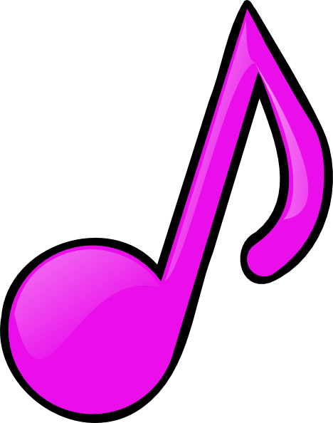 Music Notes Clipart Pink - Pink Music Note Clip Art (468x594), Png Download