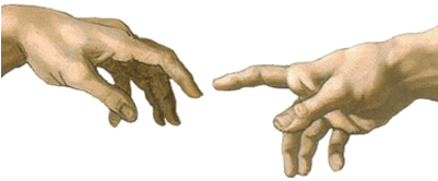 Hands God Sixtine Michelangelo - Creation Of Adam (400x400), Png Download