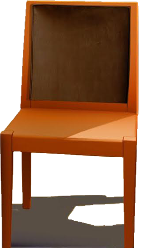 Orange - Chair - With - Shadow - Chair (284x500), Png Download