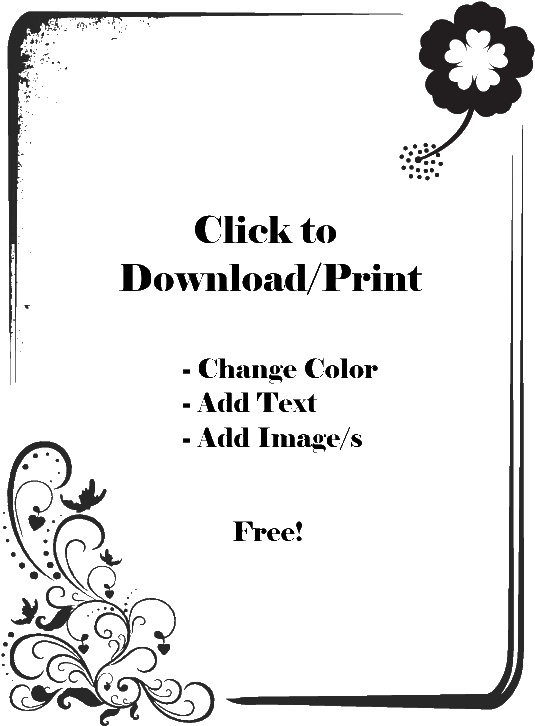 Corner Border - Flower (600x776), Png Download