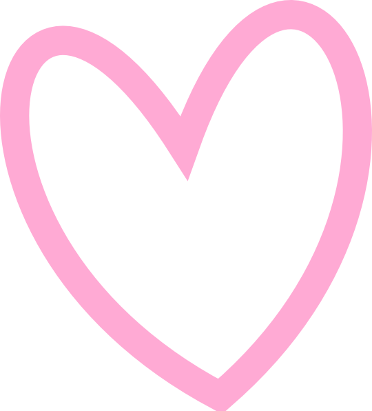 How To Set Use Slant Pink Heart Outline Clipart (540x596), Png Download