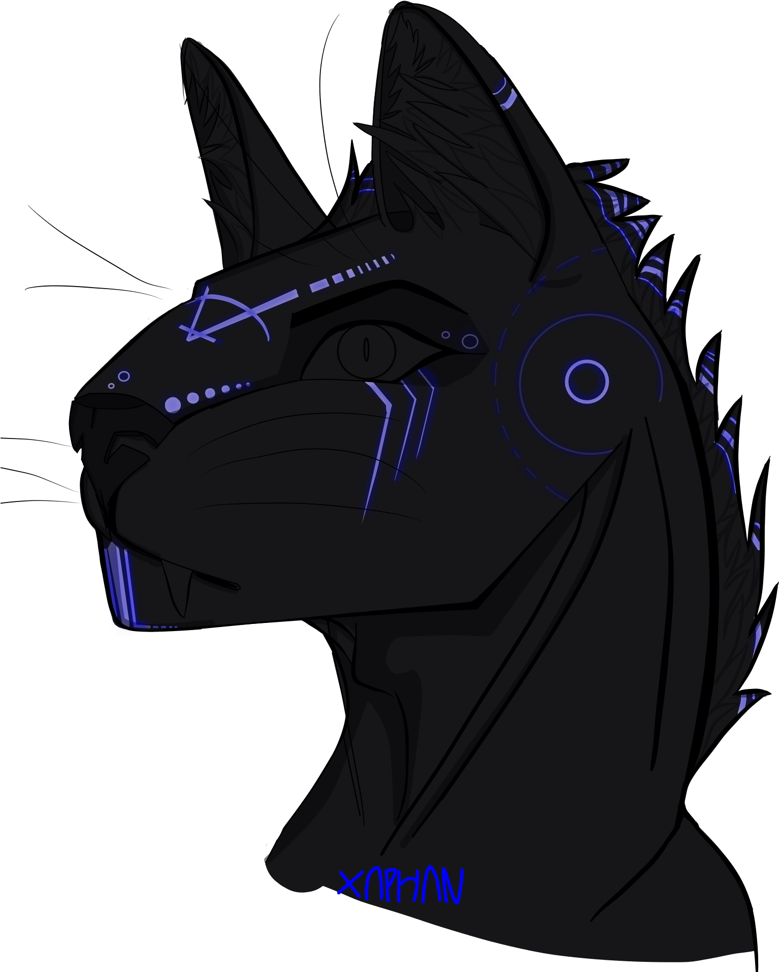 Erebus Tribal Scars - Shark (1636x1980), Png Download