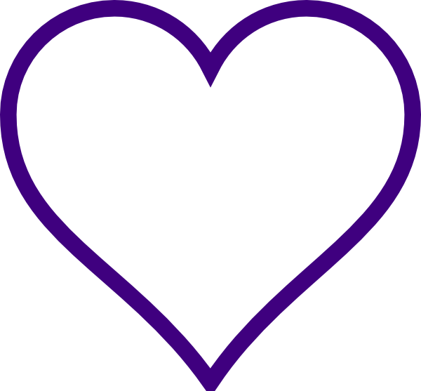 How To Set Use White Heart W/ Purple Outline Clipart (600x557), Png Download