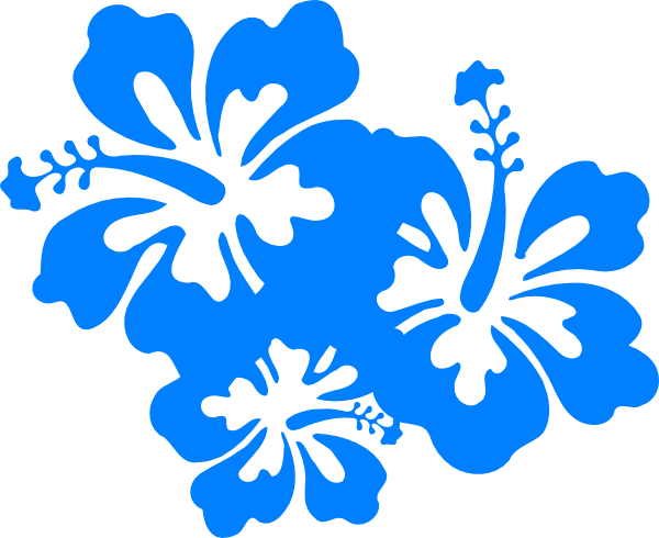 Blue Flower Clipart Hawaiian - Hawaiian Flower Png (600x490), Png Download