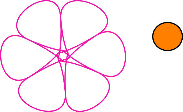 Pink Flower Clipart Outline - Pink Flower Outline Clipart (600x368), Png Download