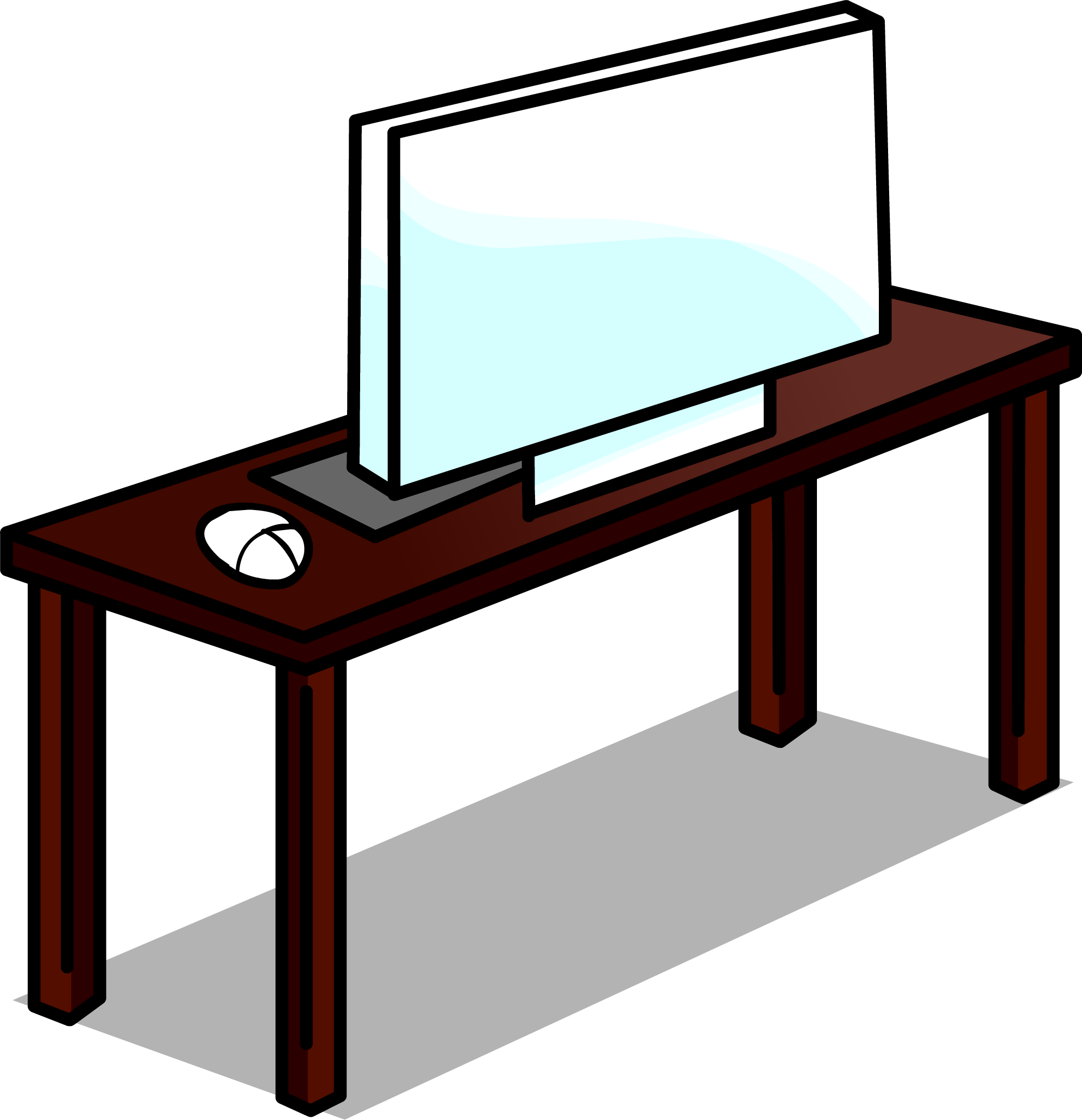 Computer Desk Sprite 006 - Computer On Desk Clip Art (1992x2062), Png Download