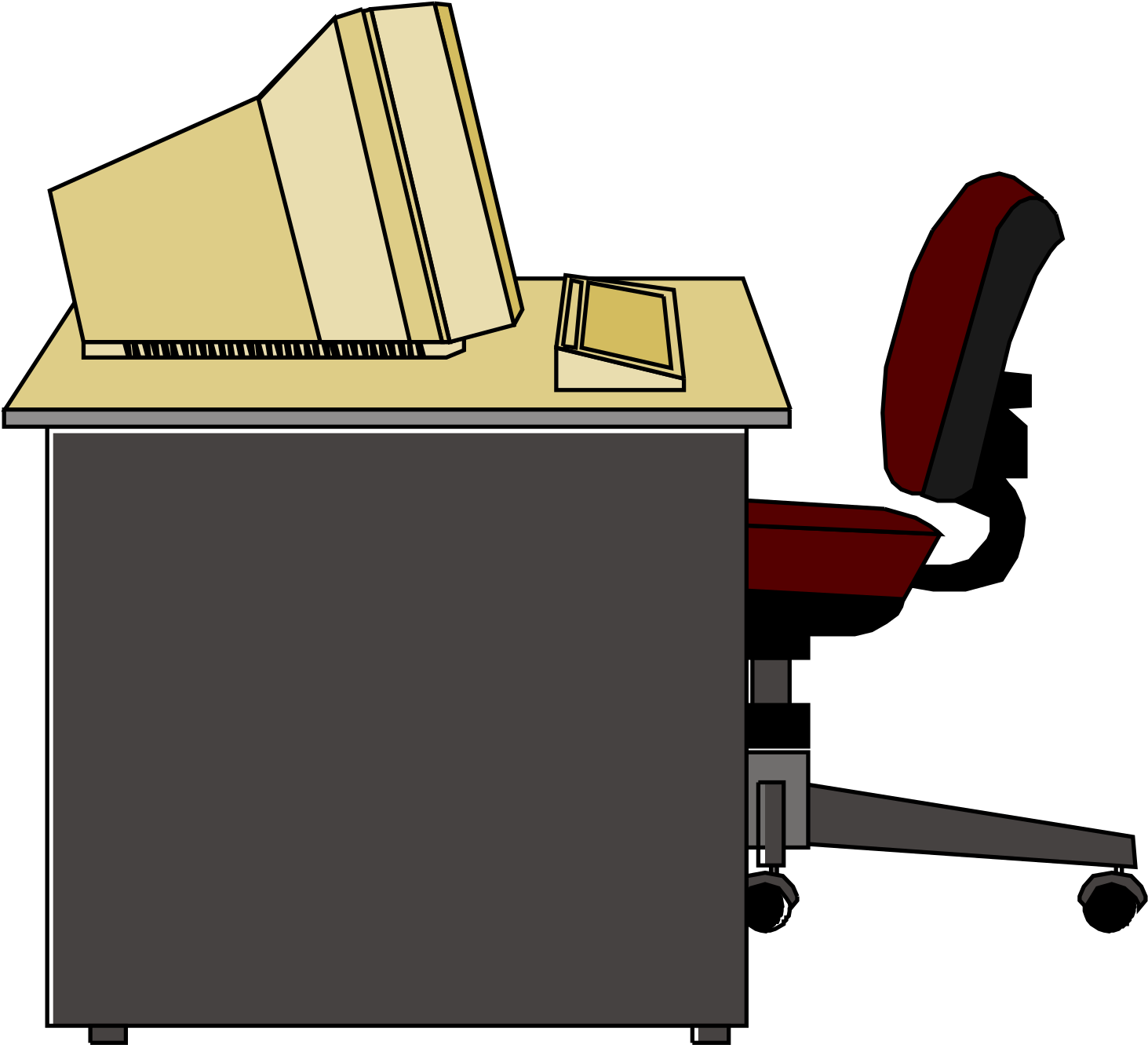 Computer Desk Clip Art At Clker (600x546), Png Download