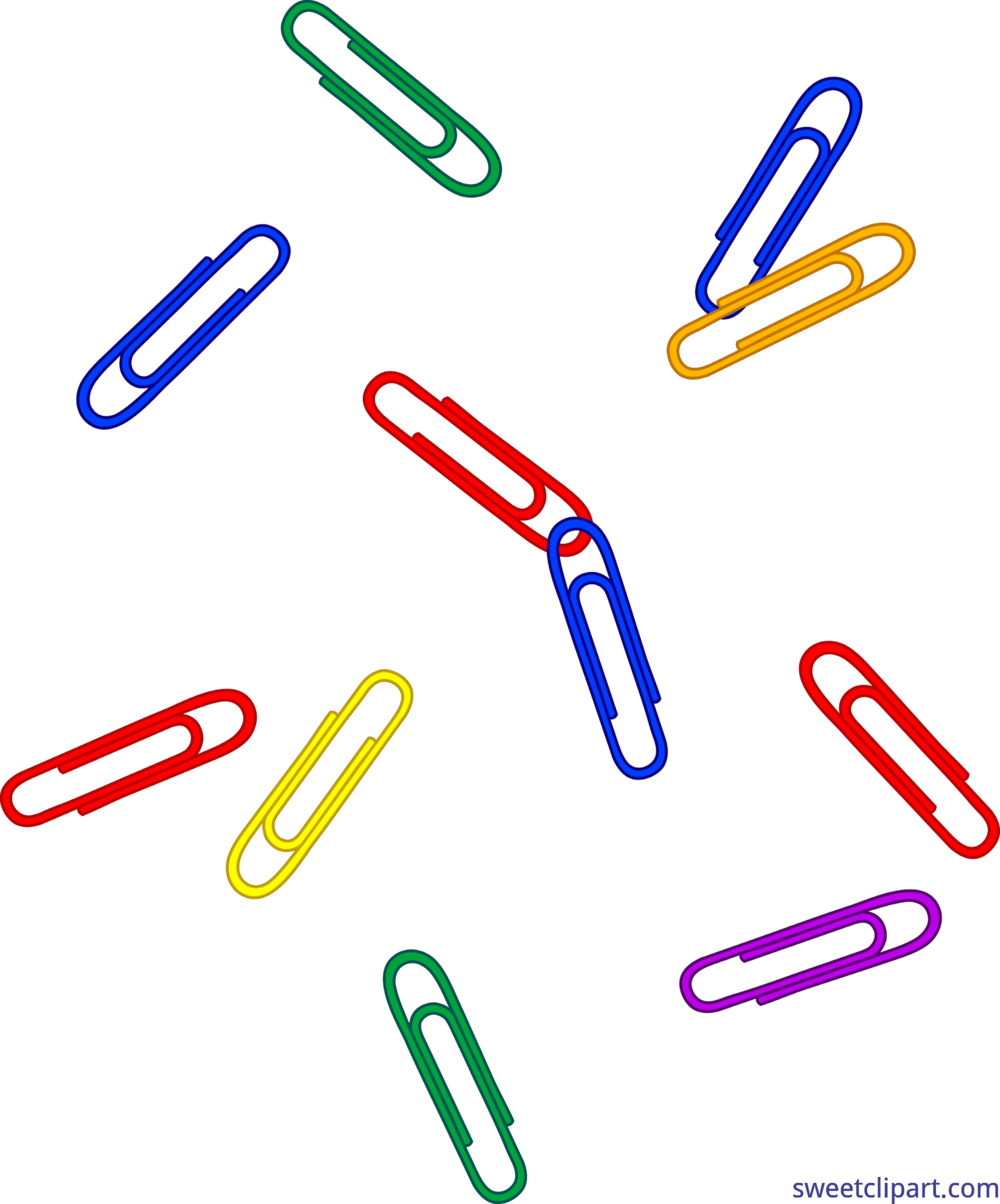 Lined Paper And Yellow Pencil - Paper Clips Clipart Png (2907x3500), Png Download
