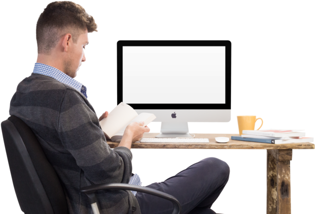 Person On Computer Png (640x480), Png Download