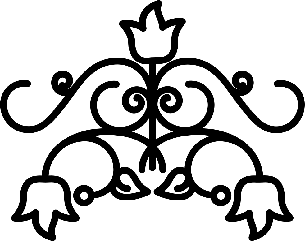 Flowers Outline With Vines Variant Comments - Outline Flower Icon (982x779), Png Download