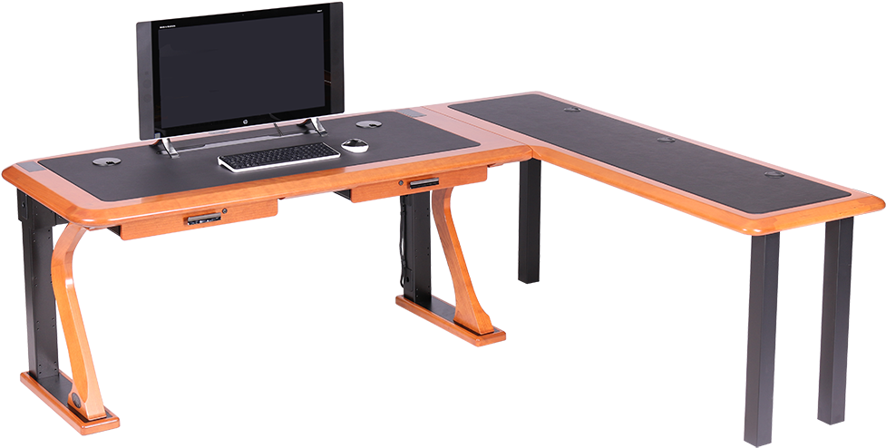 Artistic Computer Desk Full L Shaped Right Caretta - Escritorio Para Computadora En L (1000x534), Png Download