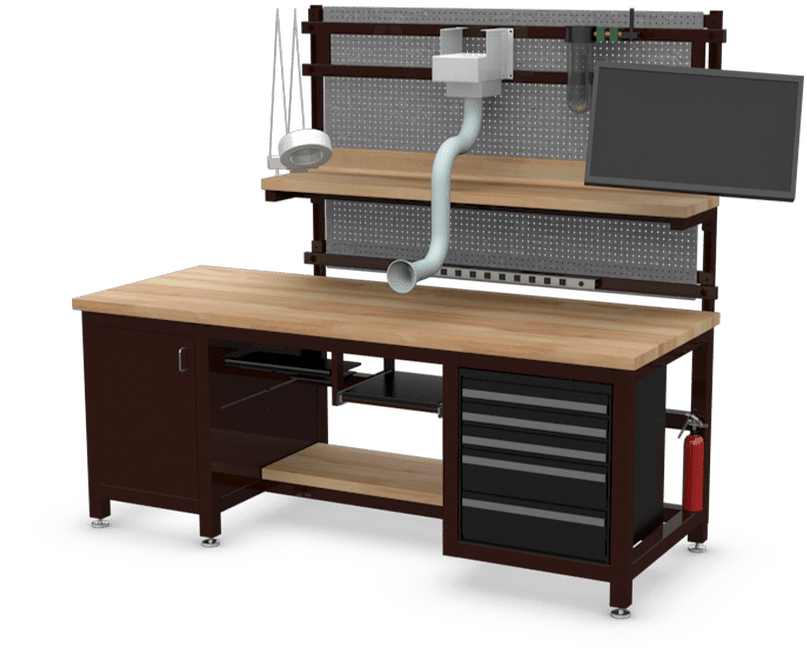 Drawing Computer Desk - Heavy Duty Workstation (1202x846), Png Download