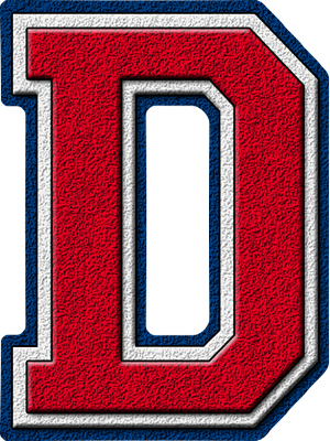 Cardinal Red, White & Royal Blue Varsity Letter D - Letter B Varsity (300x400), Png Download