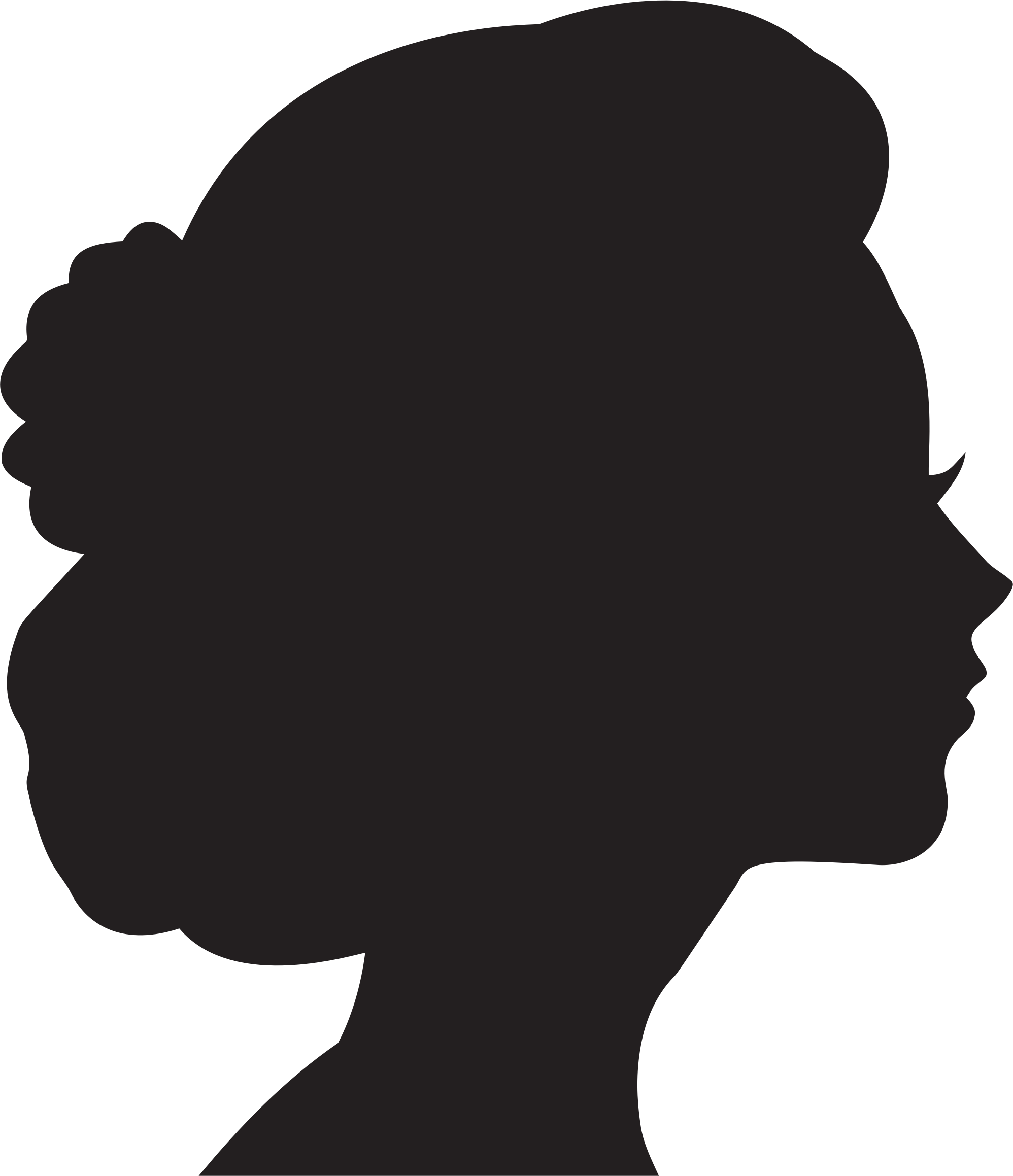 Head Silhouette Png - Female Silhouette Head Png (1996x2318), Png Download