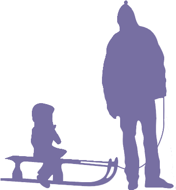 05 Feb 2015 - Kids Silhouette Sledding (374x398), Png Download