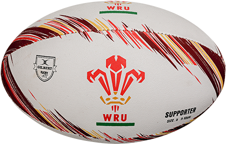 Wales Supporters Ball - Gilbert Wales Replica Mini Rugby Ball White (450x450), Png Download
