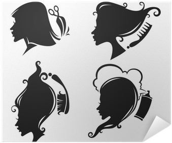 Vector Collection Of Women Head Silhouettes And Hairdresser - Frases Para Esteticas De Belleza (400x400), Png Download