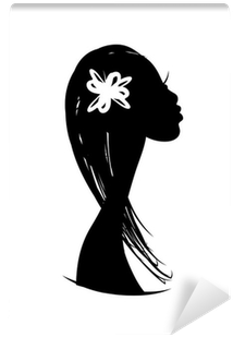 Female Head Silhouette For Your Design Wall Mural • - Wall Vinyl Sticker Decals Mural Room Design Pattern (400x400), Png Download