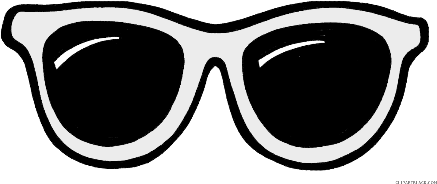 Sun Glasses Svg Transparent Black And White - Clip Art Sunglasses Png (1482x695), Png Download