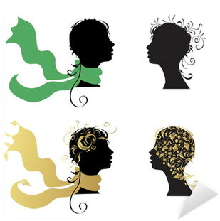 Beautiful Woman, Head Silhouette For Your Design Sticker - Silhouette Scarf (400x400), Png Download
