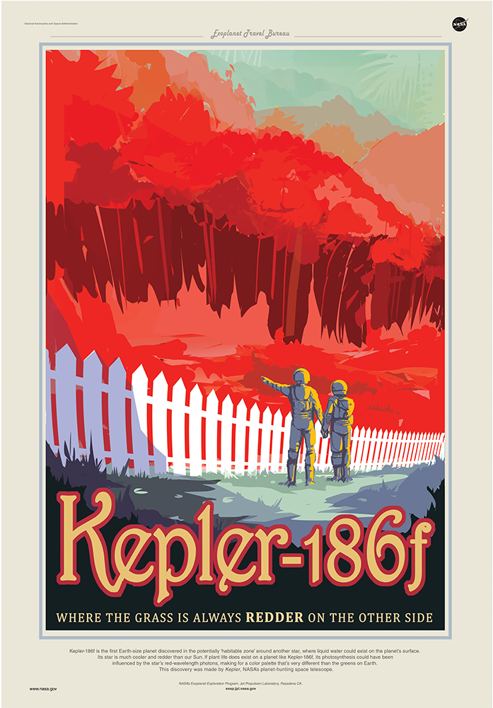 Year Round Leaf Peeping On Kepler 186f - Nasa Large 3-piece Canvas Print - Kepler-186f (1600x1000), Png Download