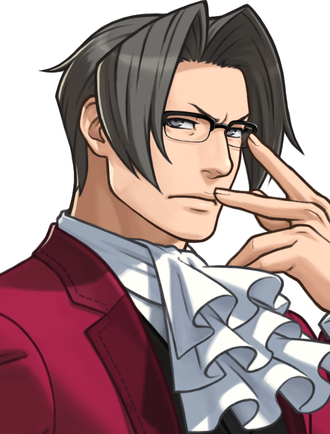 Miles Edgeworth Portrait - Miles Edgeworth Ace Attorney 6 (644x848), Png Download