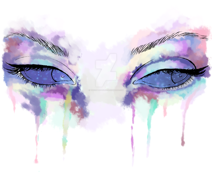 Png Library Eyes By Draculkitten On Deviantart - Galaxy Watercolor (894x894), Png Download