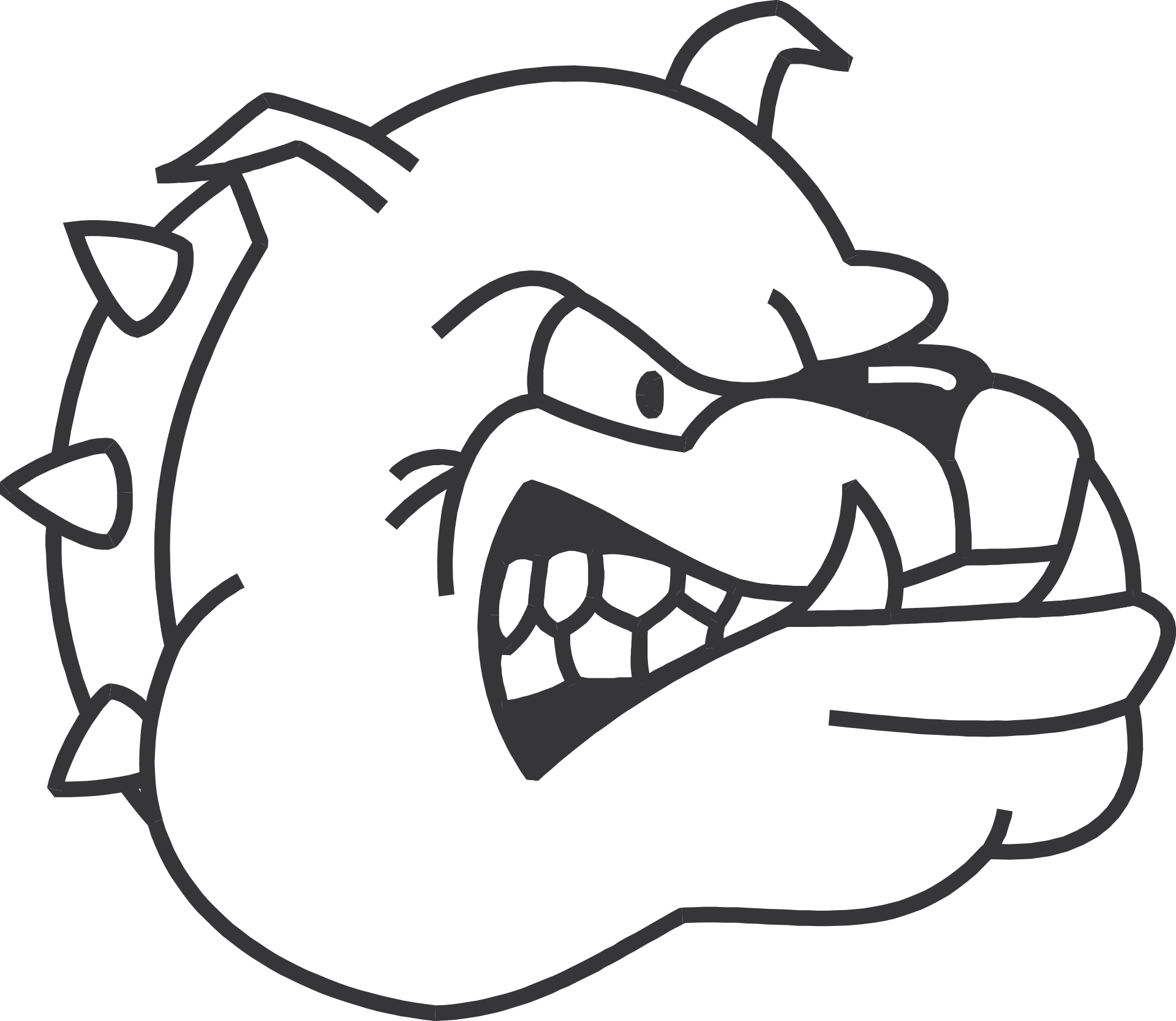 Dog Head Angry Bulldog Fangs - Gambar Kepala Anjing Bulldog (1920x1666), Png Download