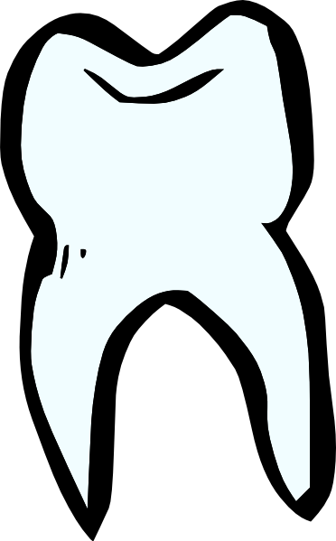 Fangs Clipart Black And White - Tooth Clipart Transparent Background (372x599), Png Download
