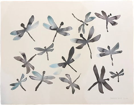 Dragonfly Dance - Giclee Print - Damselfly (500x500), Png Download