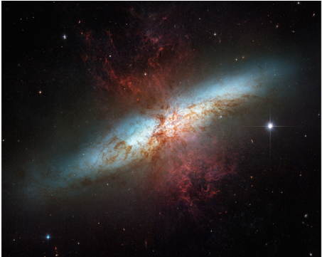 Starburst Galaxy M82 - Temple De Sagrat Cor (640x360), Png Download
