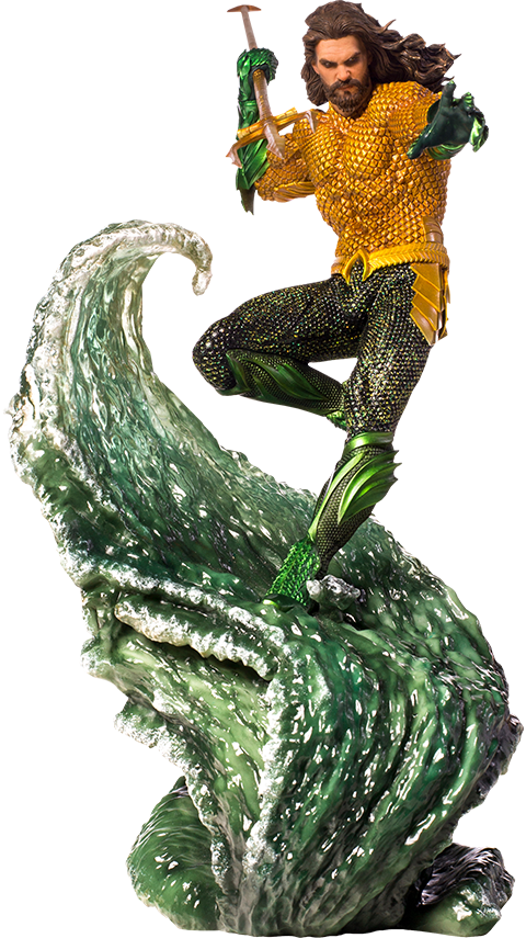 Aquaman Statue - Aquaman Iron Studios (480x855), Png Download