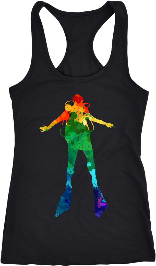 Watercolor Scuba Diver Racerback Tank Top - Saw Mommy Kissing Uncle Jaime (1024x1024), Png Download