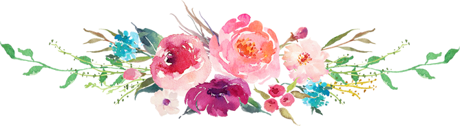 Flower Divider Png - Floral Turquoise Pink Watercolor Bouquet Throw