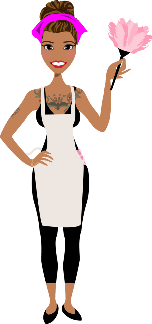 Png Library Custom Portrait Illustration Of A For Elise - Black Cleaning Lady Clipart (500x1066), Png Download
