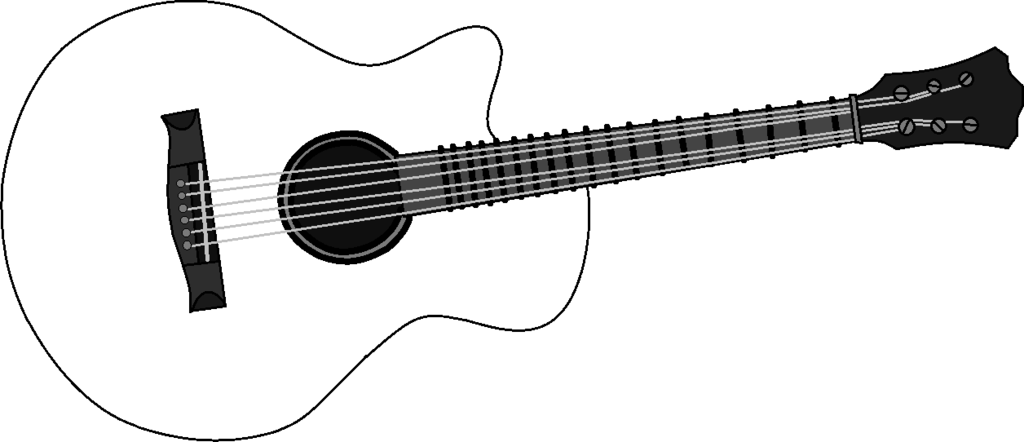 Guitar Outline Png - Guitar Clipart Outline Png (1024x442), Png Download