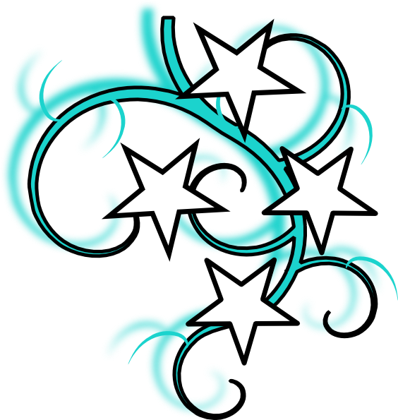Tattoo Swirl Clip Art - Swirl Star Clip Art (564x595), Png Download