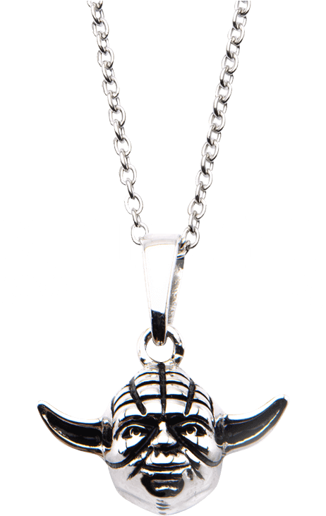 Womens Sterling Silver 3d Yoda Head Necklace - Star Wars: Crystal Clear Rebellion Pendant (ladies) (742x742), Png Download