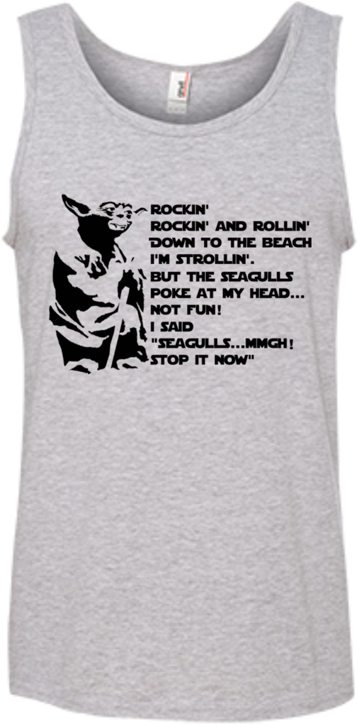 Yoda Seagulls Poke At My Head 100% Ringspun Cotton - Star Wars Christmas Sweater Tank Top (1024x1024), Png Download