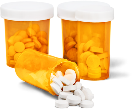 Spilled Pill Bottle Png - Pill Bottle Cut Out (550x463), Png Download