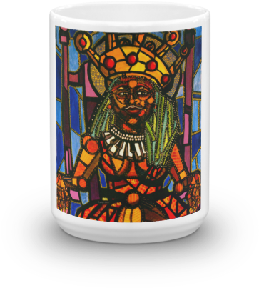 Queen Of Hearts Coffee Mug - Stained Glass (500x500), Png Download