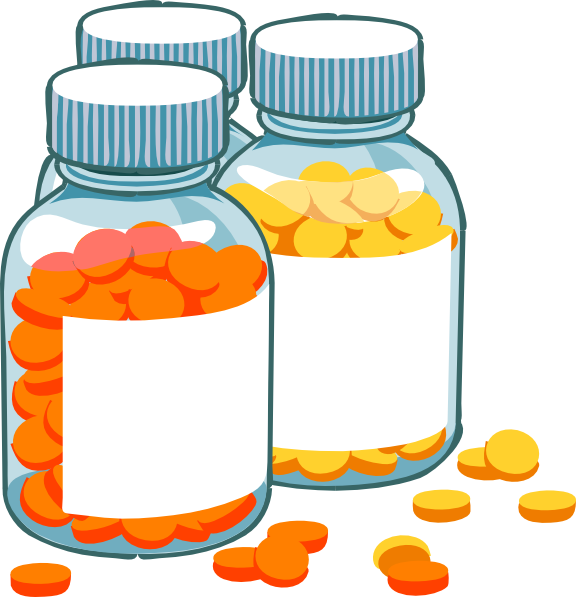 Cartoon Pill Bottle Png - Medicine Log And Journal: Log Your Medicines (576x597), Png Download