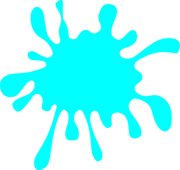 Aqua Paint Splatter Cliparts Msr-7 - Color Splash Clip Art (600x568), Png Download