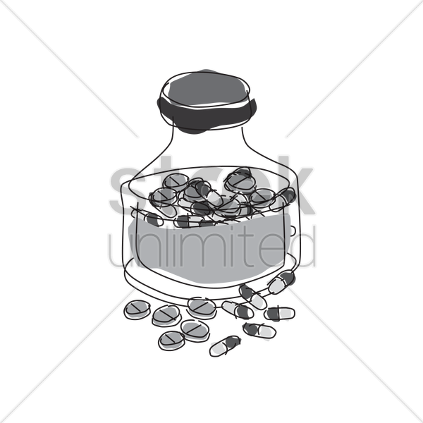 Pills Drawing At Getdrawings - Vector Graphics (600x600), Png Download