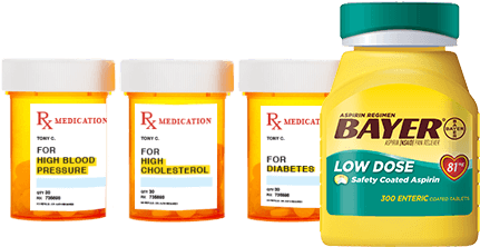 Bayer Low Dose Aspirin Bottle Next To Unmarked Prescription - Bayer Bayer Baby Aspirin Regimen Low Dose Enteric Coated (536x300), Png Download